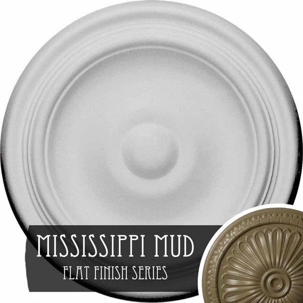 9 5/8 inchod x 1 1/8 inchp Maria Ceiling Medallion (Fits Canopies Up to 1 3/4 inch) - Hand-Painted Mississippi Mud
