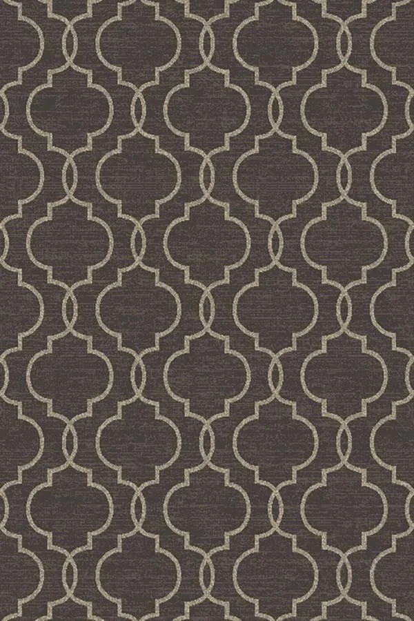 Concord Casa Quatrefoil Area Rug, Brown - 5&3x22 Round