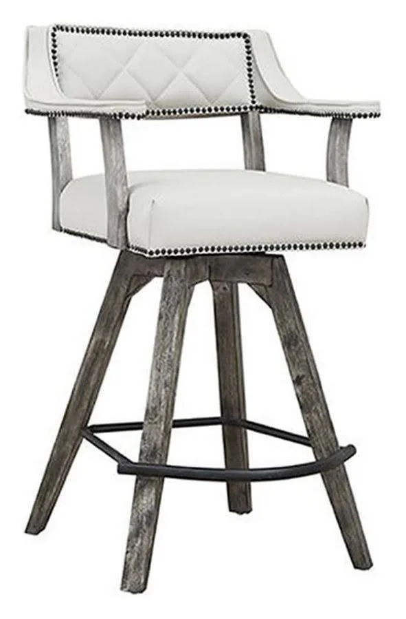 Eci Furniture PGA Distressed Gray Spectator Swivel Bar Stool