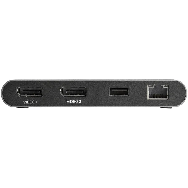 StarTech.com Thunderbolt 3 Mini Dock with Portable Dual Monitor TB3 Docking Station DisplayPort 4K 60Hz with 1x USB-A, GbE with
