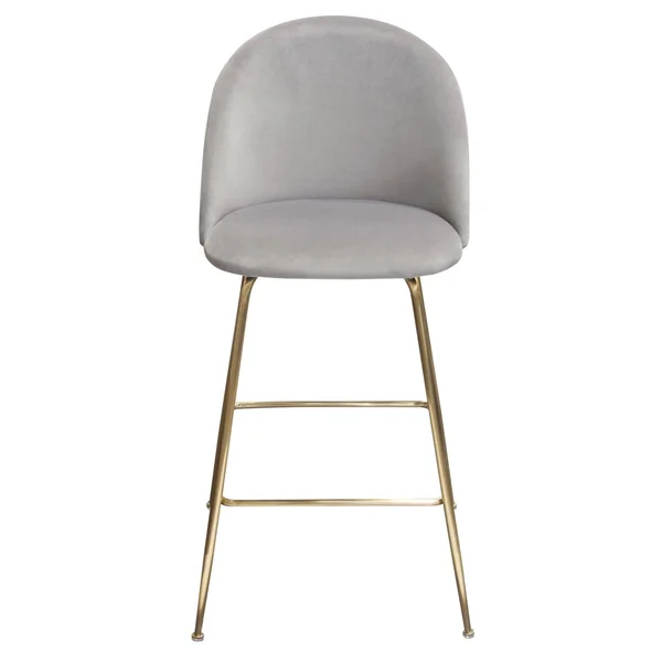 Diamond Sofa Lilly Set of (2) Bar Height Chairs in Grey Velvet w/ Brushed Gold Metal Legs