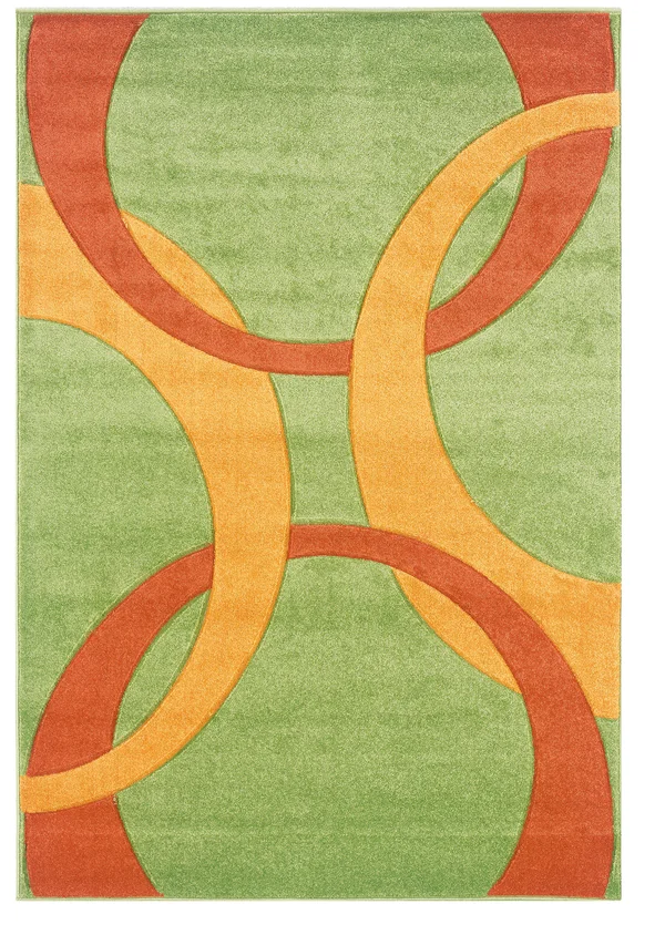 Linon Corfu Collection Lime/ Goldenrod Area Rug (8' x 10'3)