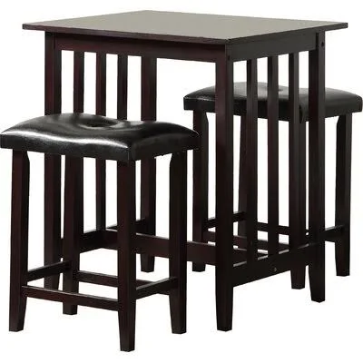 Torrens 3 - Piece Counter Height Solid Wood Dining Set Andover Mills Color: Espresso