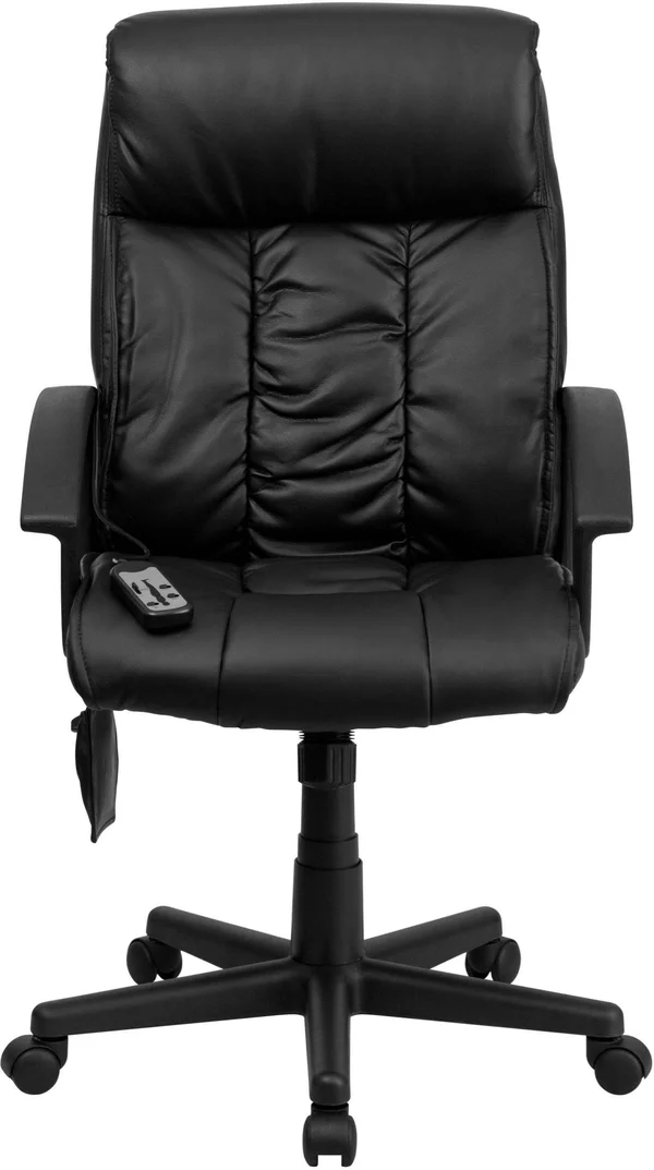 Flash Furniture High Back Massaging Leather Executive Office Chair - Black
