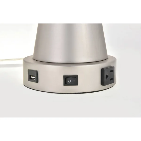 Elegant Brio 1-Light Vintage Nickel Finish Table Lamp TL3014