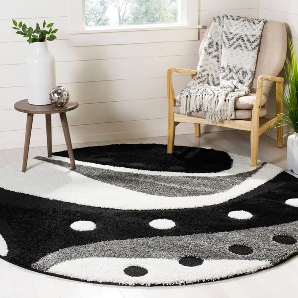 Safavieh 8& x 10& Shag Florida Shag 473 Dark Blue, Ivory Rug