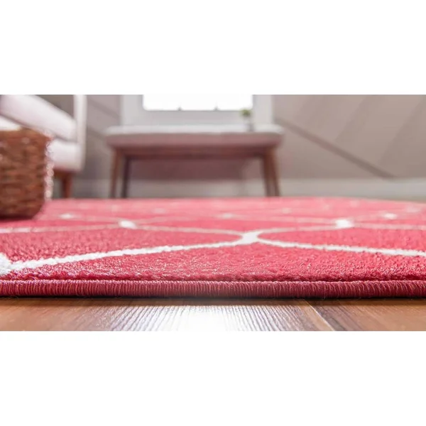 Unique Loom Rounded Trellis Frieze Rug - 8& 0 x 8& 0 - Round