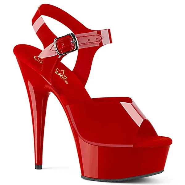 DELIGHT-608N - 6x22 Heel, 1 3/4x22 Platform Ankle Strap - White 5