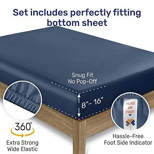 Everyday Soft Sateen 6pcs Sheet Set King, Dark Gray, Sheet Set - 100% Cotton - 400 Thread Count
