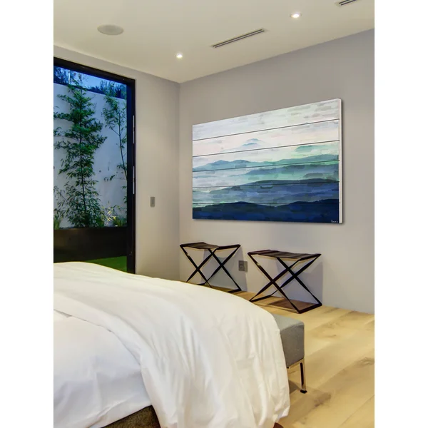 Parvez Taj Mountain Tops Art Print on White Pine Wood