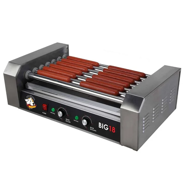 RollerDog Big 18 Stainless Steel Hotdog Roller with Drip Tray - Silver