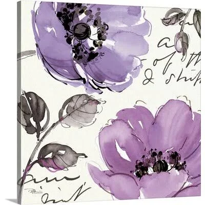 &Floral Waltz Plum II Painting Print Great Big Canvas Format: Canvas, Size: 35x22 H x 35x22 W x 1.5x22 D