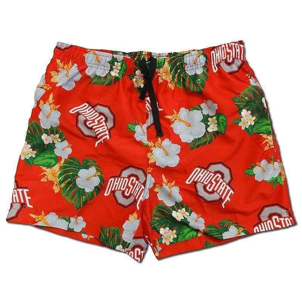 Ohio State Buckeyes Floral Swimming Trunks - Mens Size: 2XL