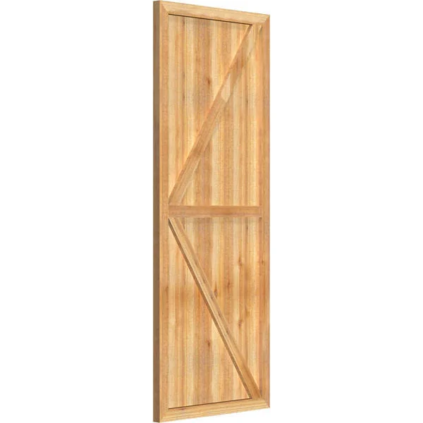 26 7/8x22W x 68x22H TimberCraft Five 5 3/8x22 Boards Framed Board-n-Batten Shutters w/Z-Bar, Rough Sawn Western Red Cedar (Per P