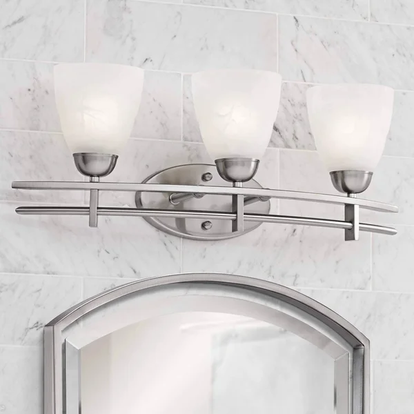 Possini Euro Deco 23 1/2x22 Wide Brushed Nickel Bath Light