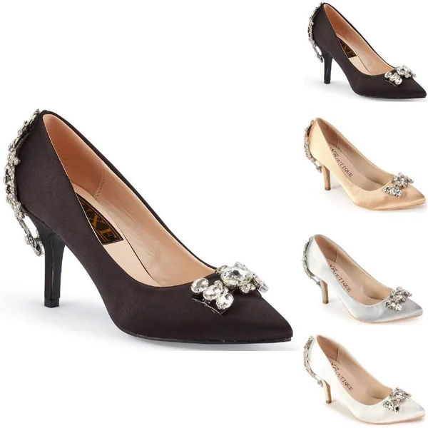 Jeweled Pump by Luxe in White -Size 8W