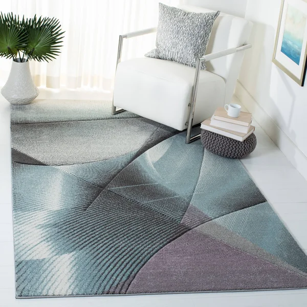 Safavieh Hollywood Celandine Abstract Area Rug - Grey/Light Blue, 5&3 inch x 7&6 inch
