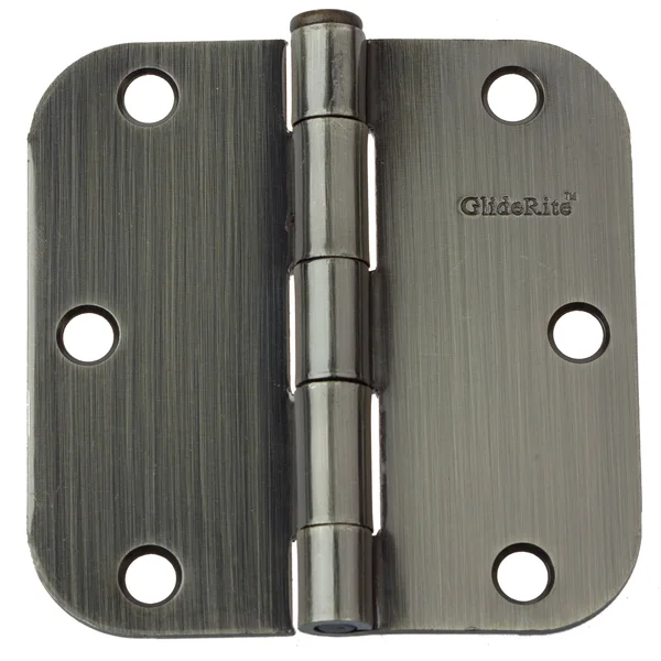 GlideRite 3-1/2 in. Antique Brass Steel Door Hinges 5/8 in. Corner Radius with Screws (48-Pack)