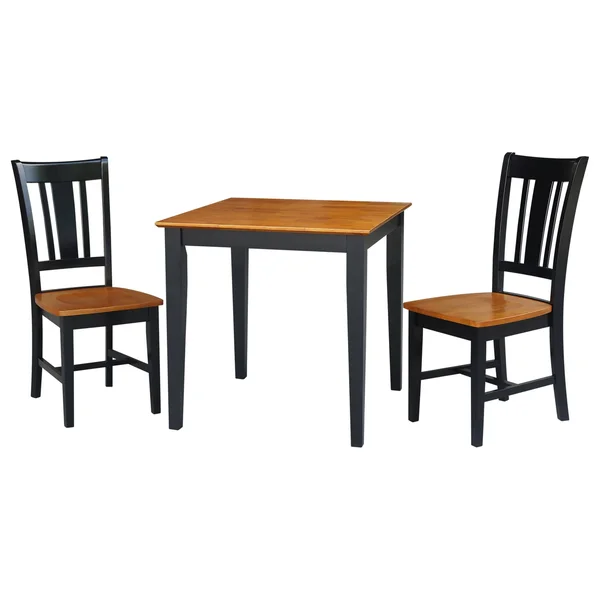 International Concepts 30x30 Dining Table with Two Chairs Black Cherry