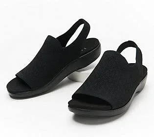 Traq by Alegria Knit Sport Sandals - Barett, Size EU37 (7-7.5), Black Diamond