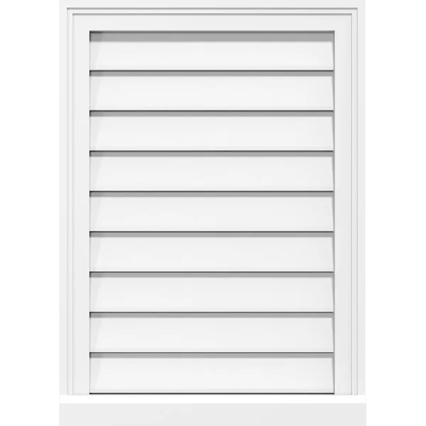 Vertical Surface Mount: Functional - Brickmould Sill Frame PVC Gable Vent Ekena Millwork Size: 40x22 W x 32x22 L