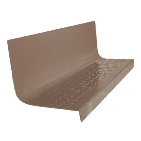 Roppe 20 x 4 ft Toffee Raised Circular Rubber Square Nose Stair Tread