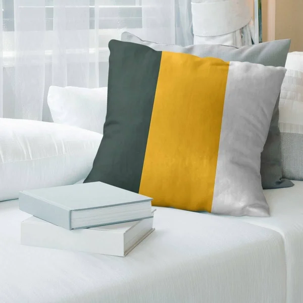 Green Bay Green Bay Football Stripes Pillow (Indoor/Outdoor) - 16 x 16 - Square - Zipper Closure - Large - Polyester - UV Resist