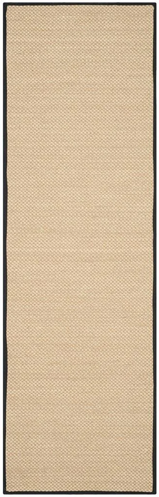 Safavieh NF141A-214 2 ft. 6 in. x 14 ft. Natural Fiber Power Loomed Runner Area Rug Maize & Black