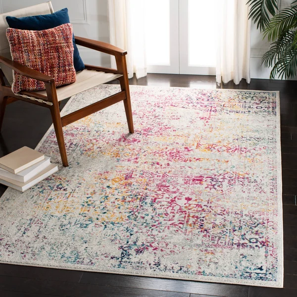 Safavieh Area Rug - Evoke, Ivory, Fuchsia, 5&-1x22 x 7&-6x22