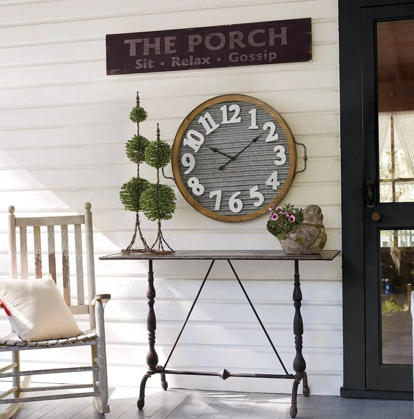 The Porch Wood Wall Sign, Metal, Brown