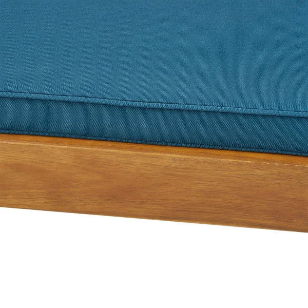 Nadine Outdoor Acacia Wood Chaise Lounge and Cushion Set by Christopher Knight Home - Teak Finish+Cream Cushion