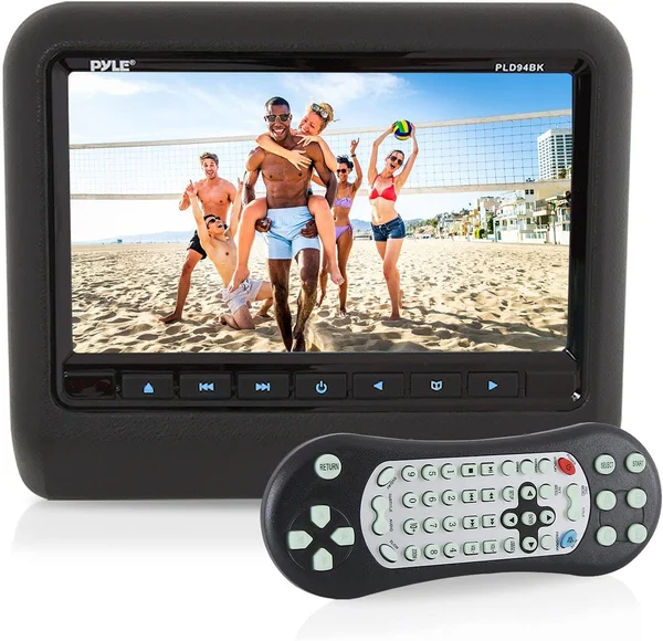 Pyle Pld94bk Universal Car Headrest Mount Monitor - 9x22 Vehicle DVD Player