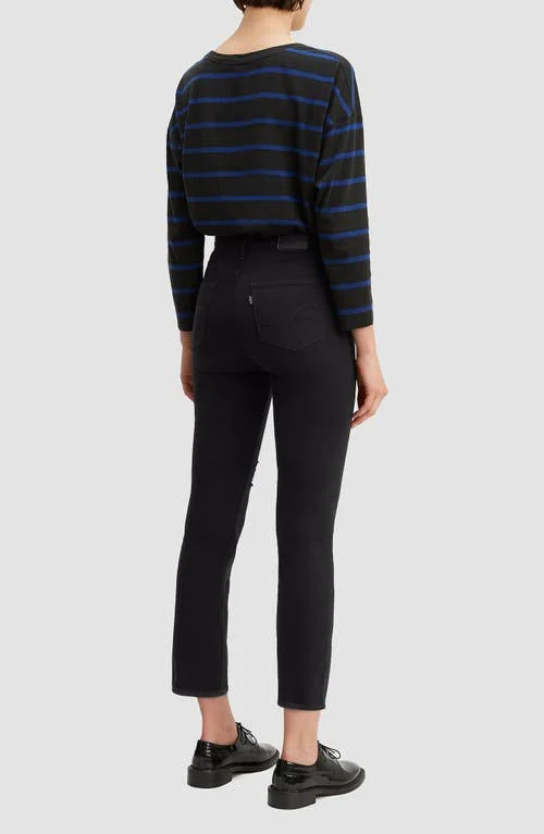 Levi&s 724 High Rise Straight Cropped Women's Jeans - Soft Black 28