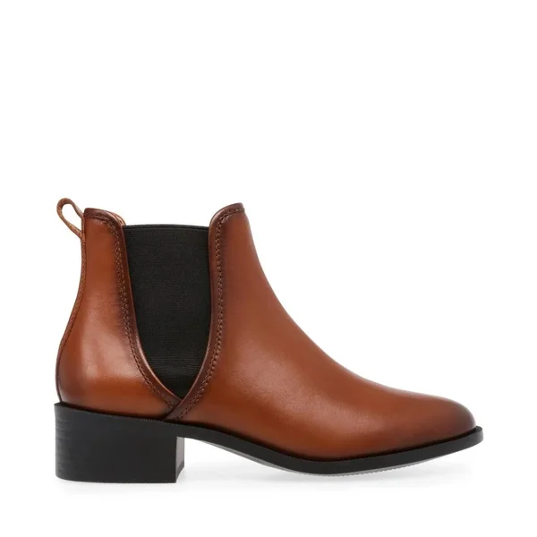 Steve Madden Darbie Cognac Leather Booties - Size 7