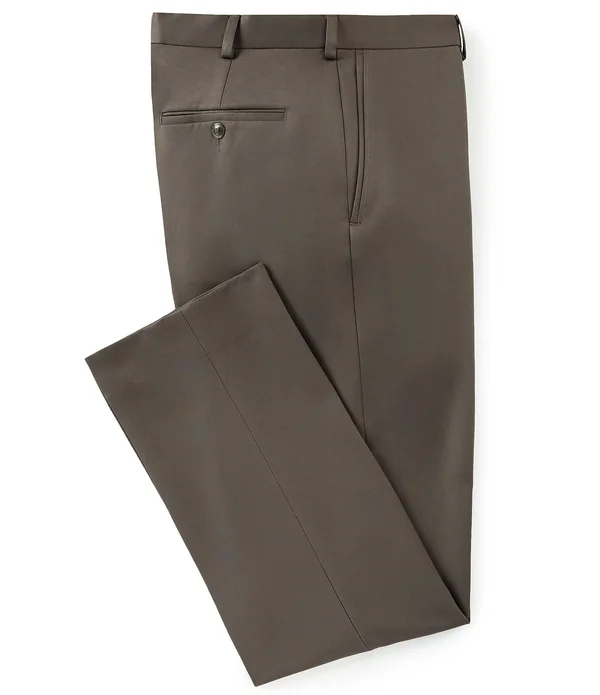 Roundtree Yorke TravelSmart Non-Iron Flat-Front Ultimate Comfort Microfiber Dress Pants, Mens, 32 30, Olive - Dillard&s Exclusiv