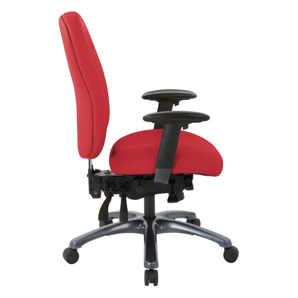 Multi-Function High-Back Office Chair with Seat Slider and Titanium Finish Base - Lipstick