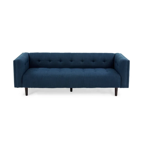 Ludwig Mid Century Modern Upholstered Tufted Sofa Navy - Christopher Knight Home