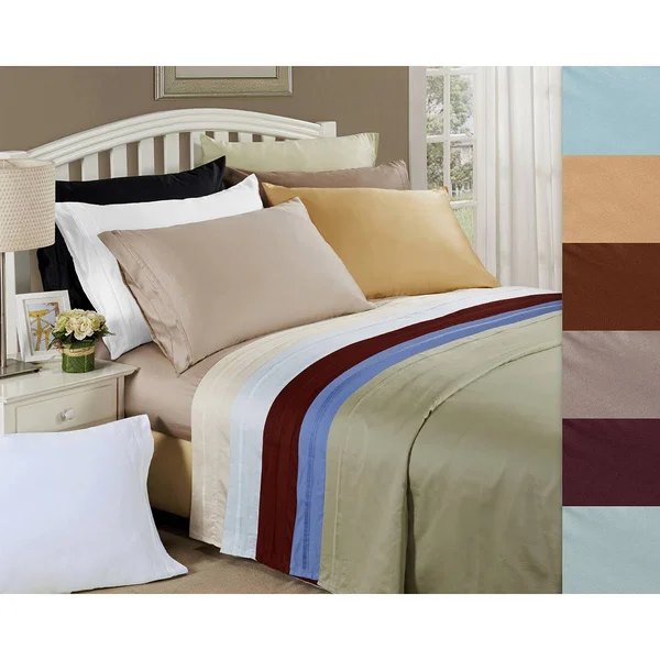 Egyptian Cotton 650 Thread Count Solid Sheet Set California King-Linen