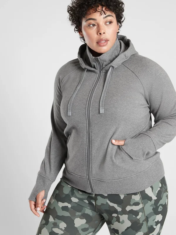 Athleta Women's Triumph Hoodie Charcoal Grey Heather Regular Size XS