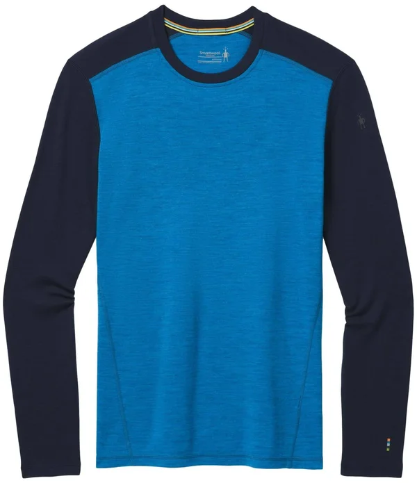 Smartwool Men's Merino 250 Baselayer Crew - Small - Neptune Blue Heather, Deep Navy