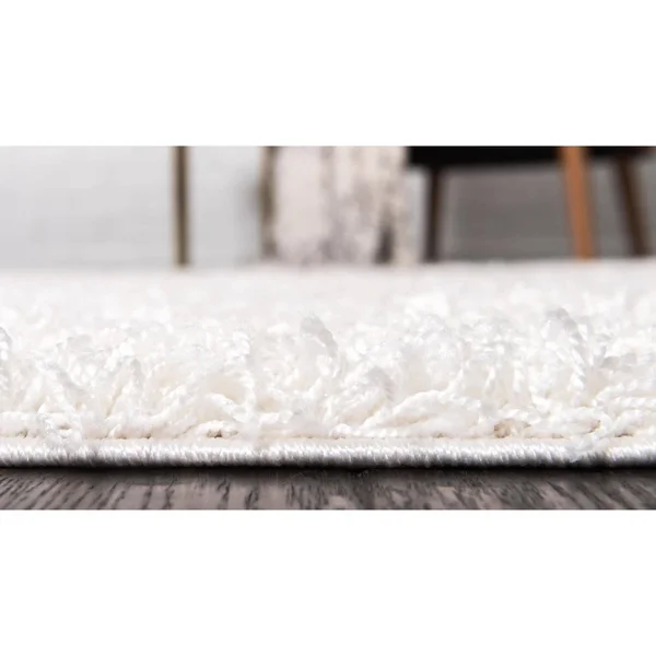 Unique Loom 3151333 5 x 5 ft. Solid Shag Square Rug Snow White