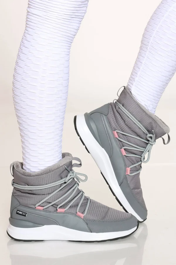 Puma Adela Puretex Women's Winter Boots - 10 - Steel Gray/Puma White