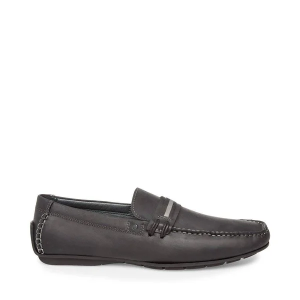 Steve Madden Grab Men's Slip on Shoes Black Leather : 9 D