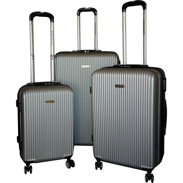 Karriage-Mate 3-Piece Hardside Spinners Luggage Set (Silver)