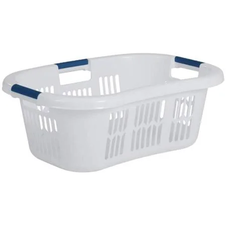 Rubbermaid Hip Hugger Laundry Basket, Standard, White, 1.86 Cu ft, Lightweight, Easy to Lift Plastic Laundry Basket by Visit The