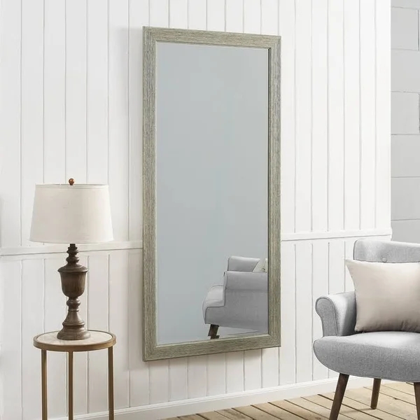 Naomi Home Rustic Floor Mirror Green Gray/66x22 x 32x22