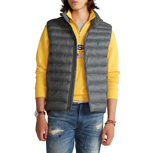 Polo Ralph Lauren Packable Quilted Vest Men's Gilet - Charcoal Grey