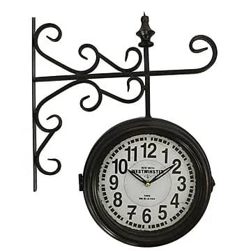 Yosemite Home Decor Double Sided Wall Clock, Black