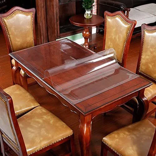 46 x 64 Clear Plastic Table Protector Thick Wipeable PVC Vinyl Tablecloth Furniture PVC Protective Desktop Liners Cover Waterpro