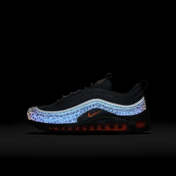 Nike Air Max 97 Shoes Off Noir/Orange Trance/Thunder Grey Size 6.5